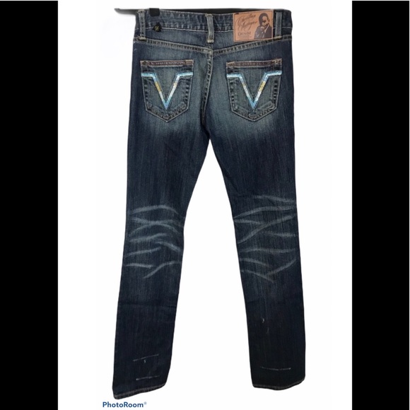 CHRISTIAN AUDIGIER Distressed Bling Jeans 24 - Picture 2 of 9